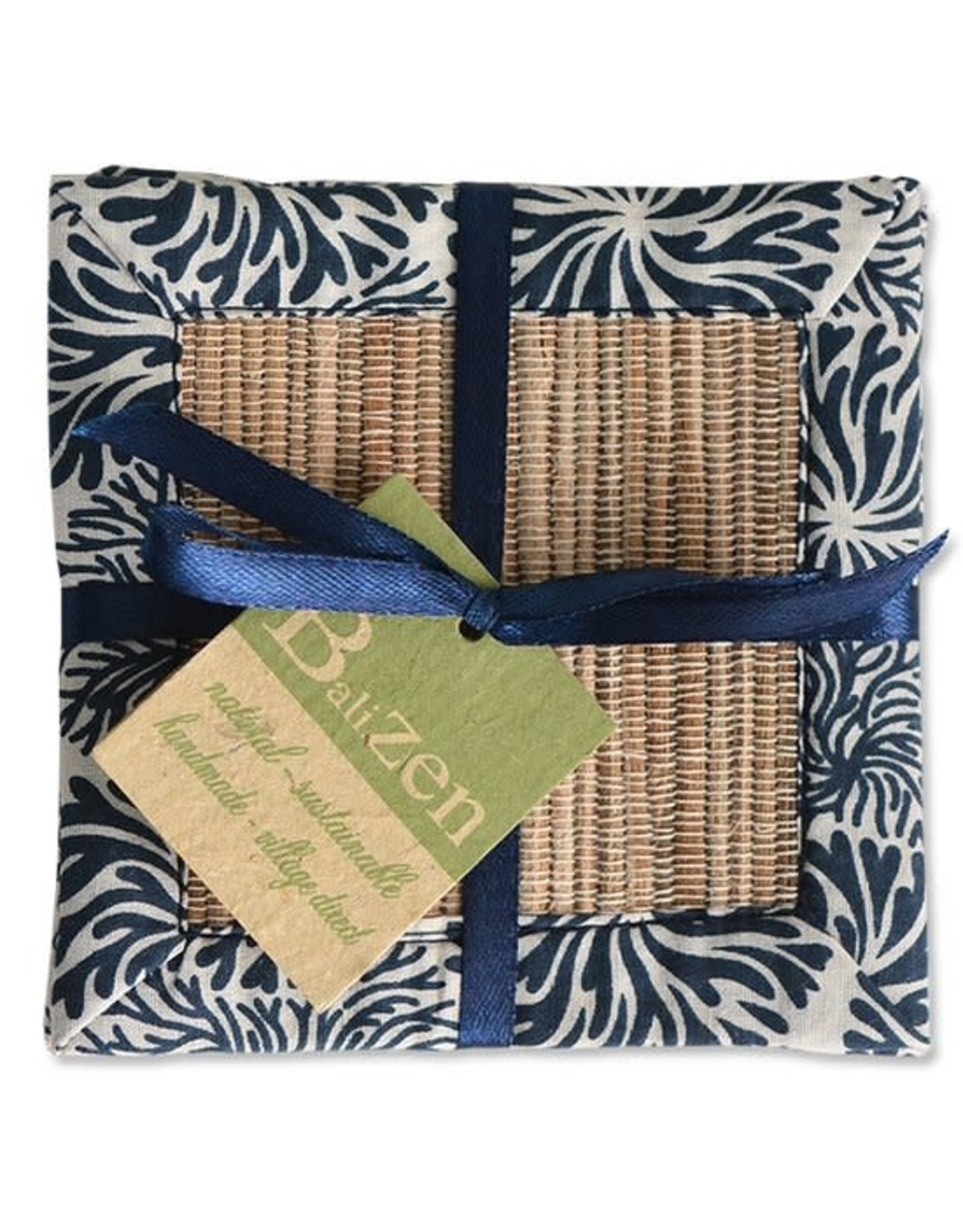 Trade roots Fabric Rimmed Hyacinth Coaster