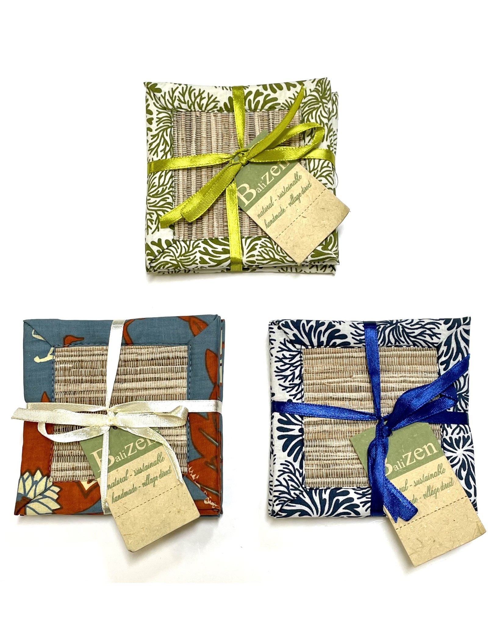 Trade roots Fabric Rimmed Hyacinth Coaster