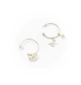 Trade roots Ishya Earrings - Silver Finish Butterfly Pearl Drop