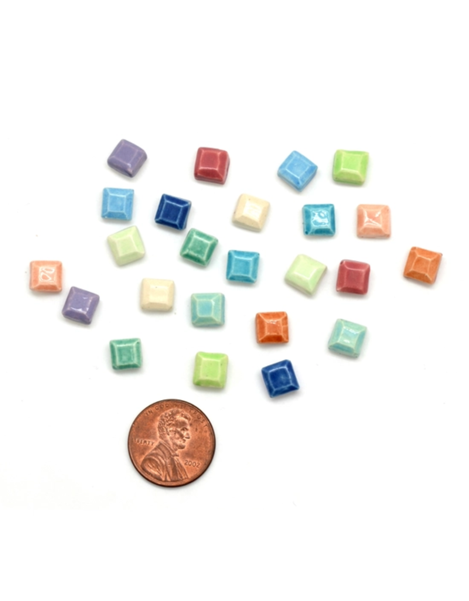 Trade roots Tiny Ceramic Square Studs, Guatemala