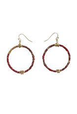 Trade roots Recycled Sari Wire Wrap Earrings, India