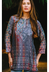 Deena Embroidered Tunic Steel Multi