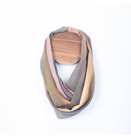Trade roots Handwoven Bamboo Silky Weave Infinity Scarf, Olive Rose, Guatemala