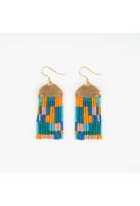 Trade roots Beaded Earrings, Guatemala, Kelly