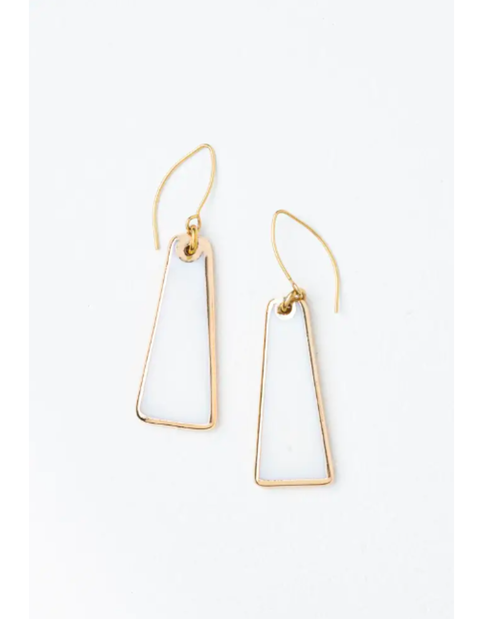 Trade roots Pillar Mother of Pearl Earrings in Gold