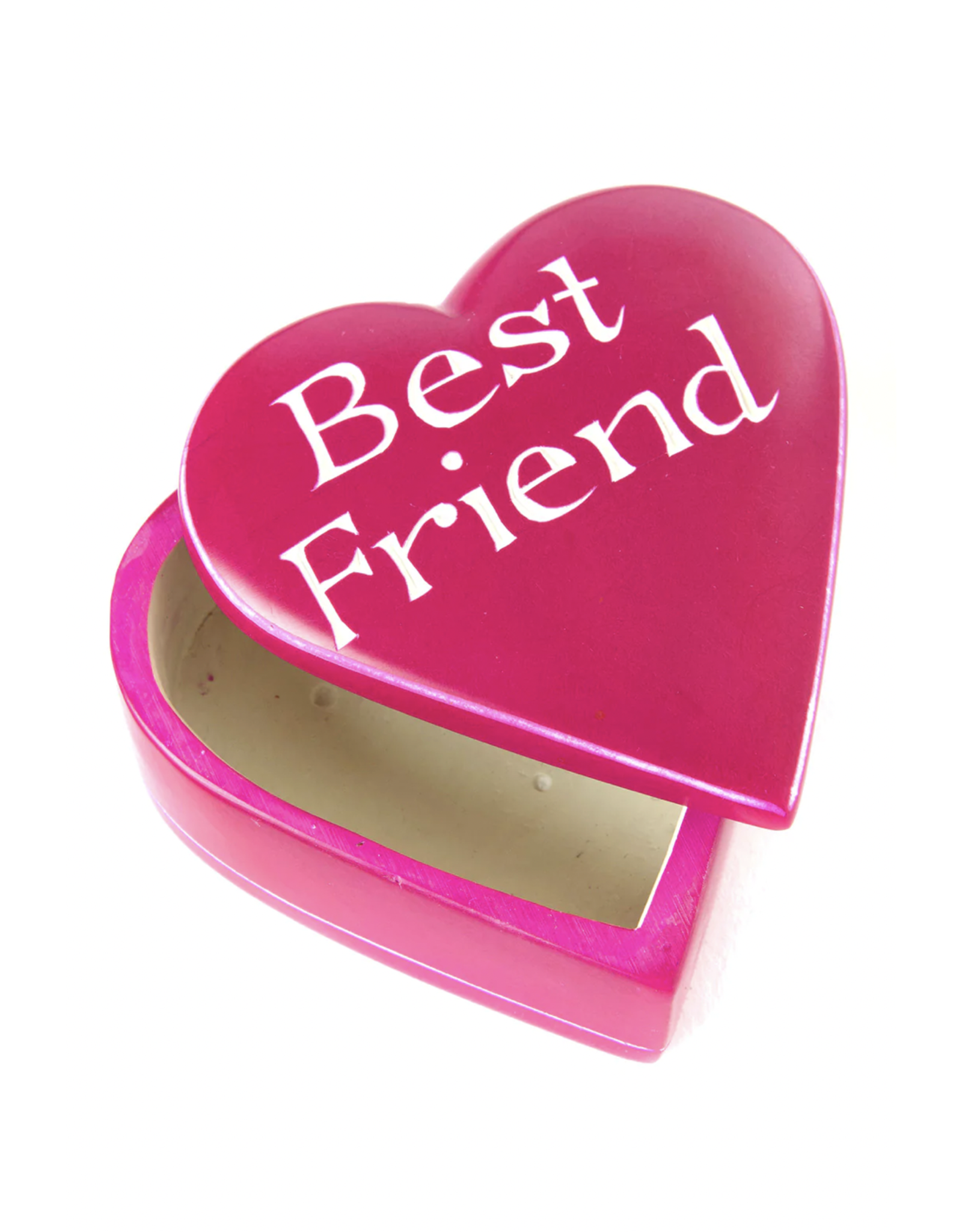 Trade roots Pink Best Friends Soapstone Heart Box, Kenya