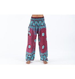 Trade roots Mandala Women's Harem Pants in Red, O/S, Thailand
