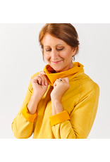 Fleece Cowl Pullover, Goldenrod Distressed