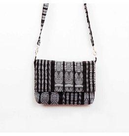 Trade roots Ikat Crossbody Bag, Black and White, Guatemala