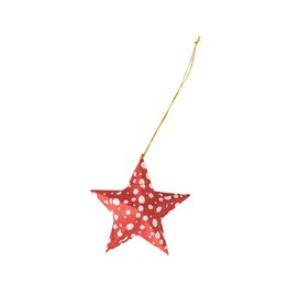 Trade roots Red Polka Dot Paper Star Ornament, Bangladesh