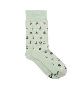 Trade roots Socks that Plant Trees - Light Green Floral