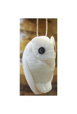 Trade roots White Owl Tagua Ornament, Ecuador