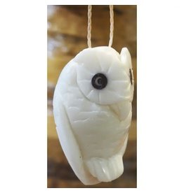 Trade roots White Owl Tagua Ornament, Ecuador