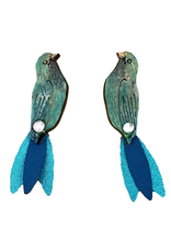 Trade roots Blue Bird Earrings, Colombia