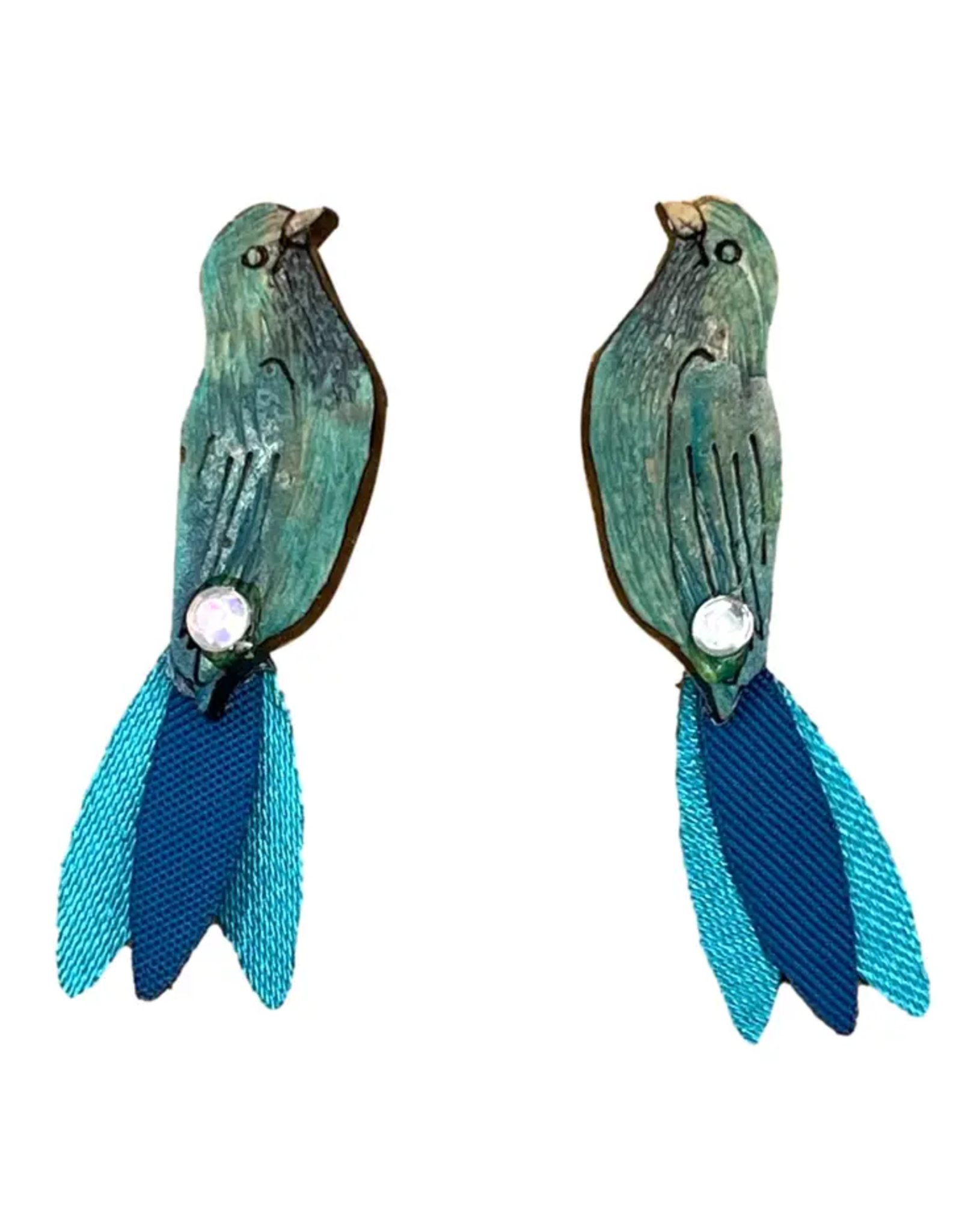 Trade roots Blue Bird Earrings, Colombia