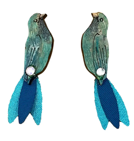 Blue Bird Earrings, Colombia