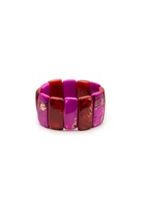 Trade roots Tagua Sucre Bracelet, Red/Fuchsia