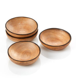 Trade roots Charred Neem Dipping Bowls - Set of 4