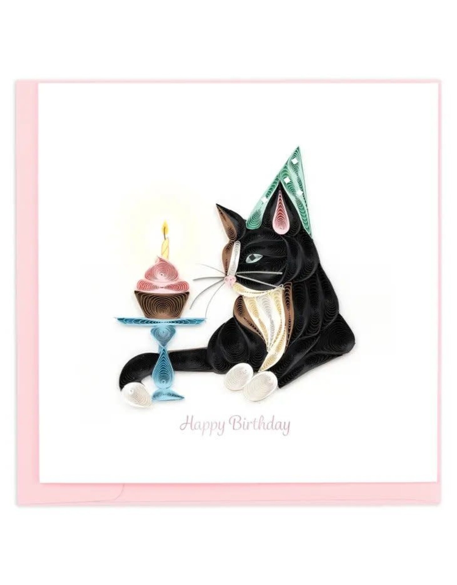 Trade roots Happy Birthday Cat Quilling Card