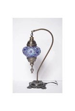 Trade roots Swan Neck Mosaic Glass Table Lamps, Azure