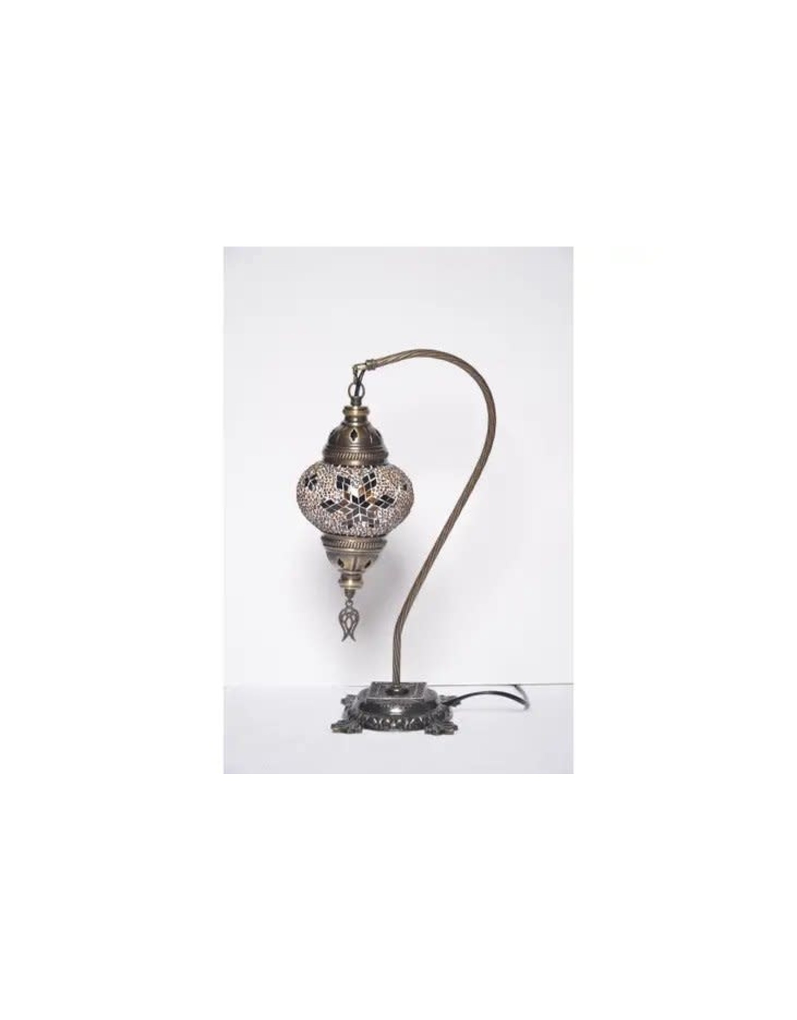 Trade roots Swan Neck Mosaic Glass Table Lamp, Turkey