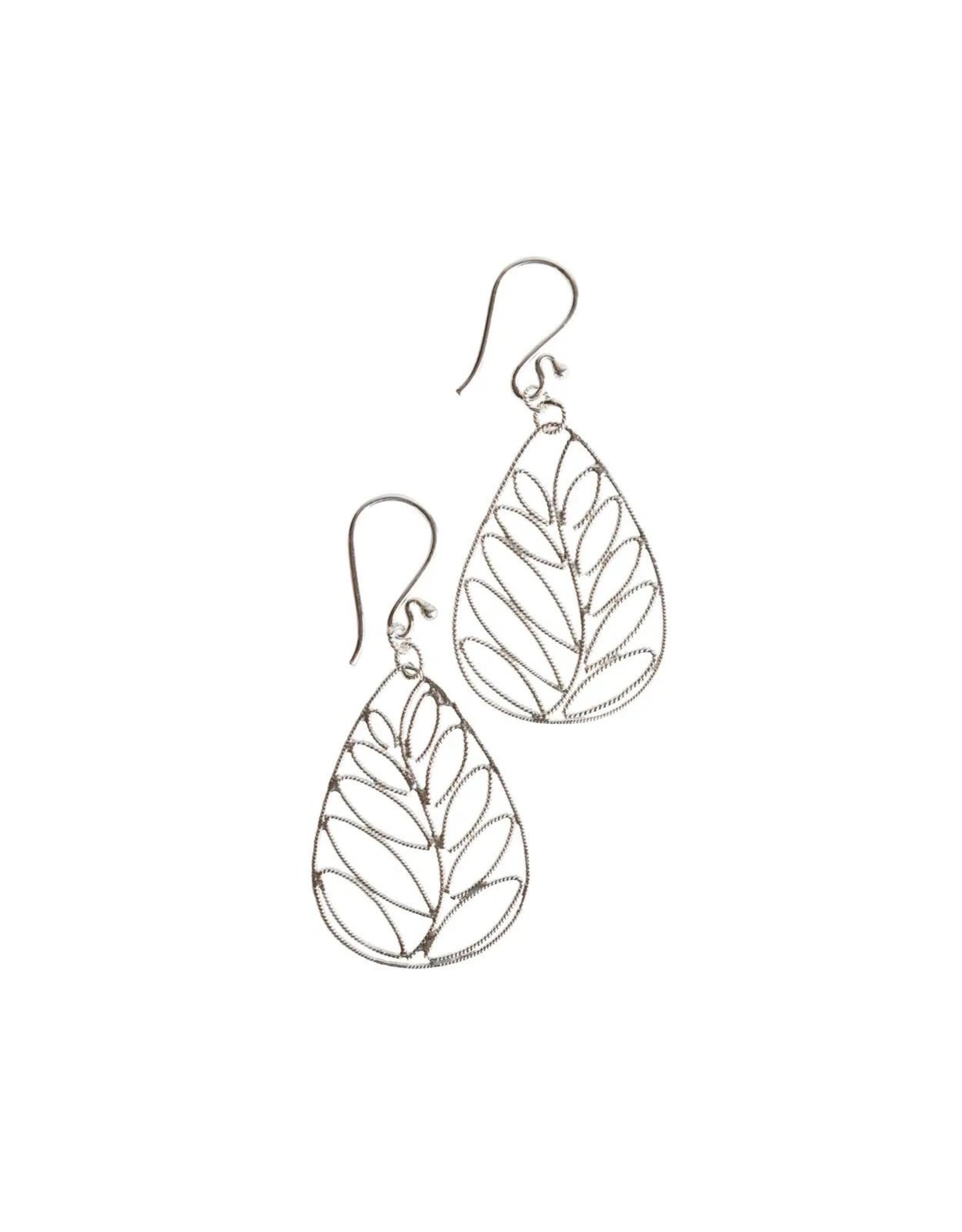 Trade roots Silver Palms Earrings, Indonesia