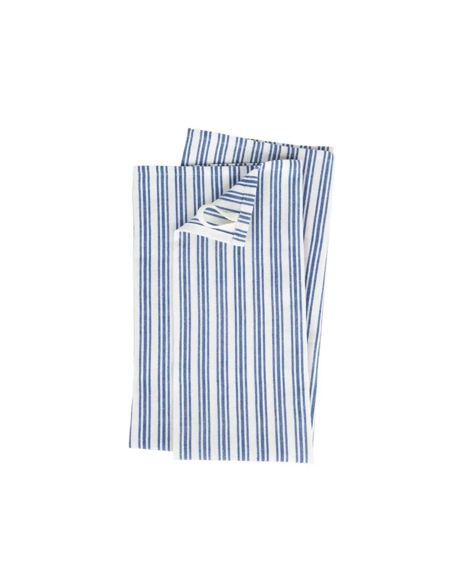 Trade roots Small Stripe Blue White Tea Towel, India