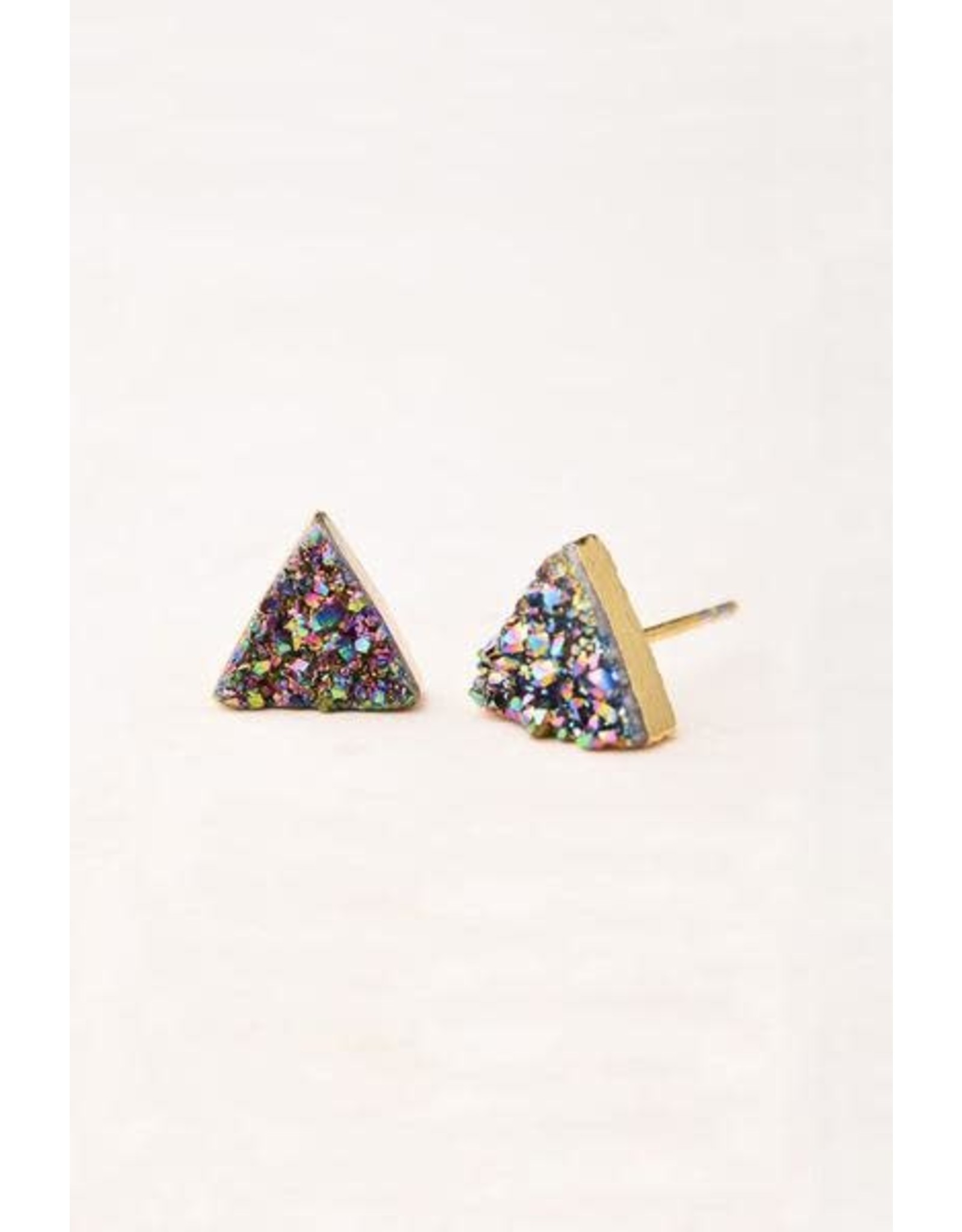 Trade roots Kyra Multicolored Druzy Stud Earrings, Asia