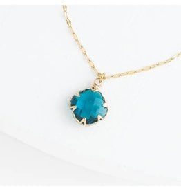 Trade roots Anita Glass Necklace in Sapphire Blue