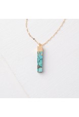 Trade roots Brayden Turquoise Gold Plated Pendant Necklace, Asia