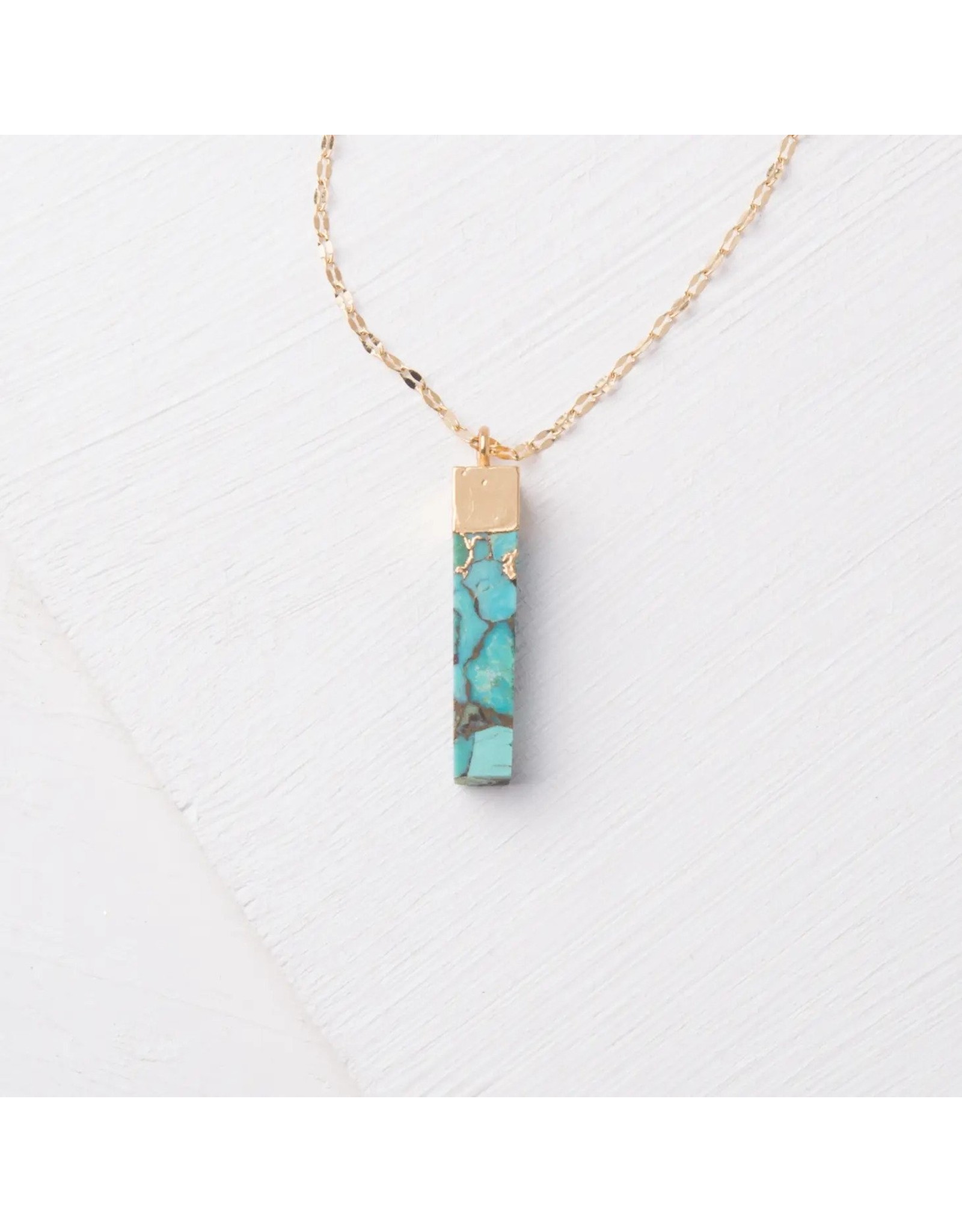 Trade roots Brayden Turquoise Gold Plated Pendant Necklace, Asia