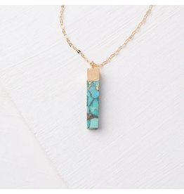 Trade roots Brayden Turquoise Gold Plated Pendant Necklace, Asia
