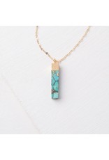 Trade roots Brayden Turquoise Gold Plated Pendant Necklace, Asia