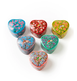 Trade roots Paradise Paper Mache Heart Box, SOLD INDIVIDUALLY,  India