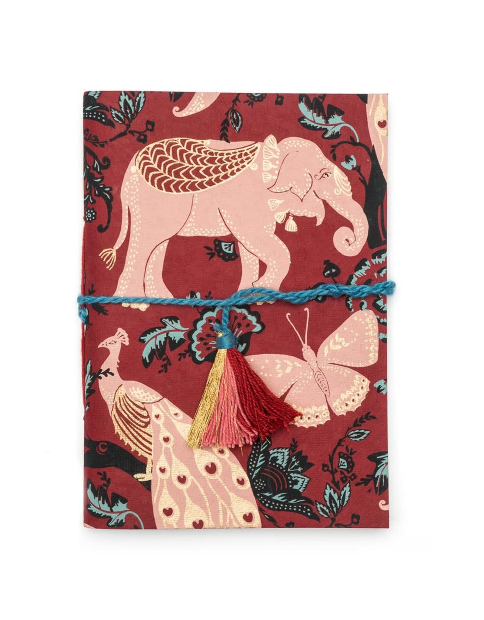 Trade roots Fauna Refillable Leather Journal Red Elephant, India