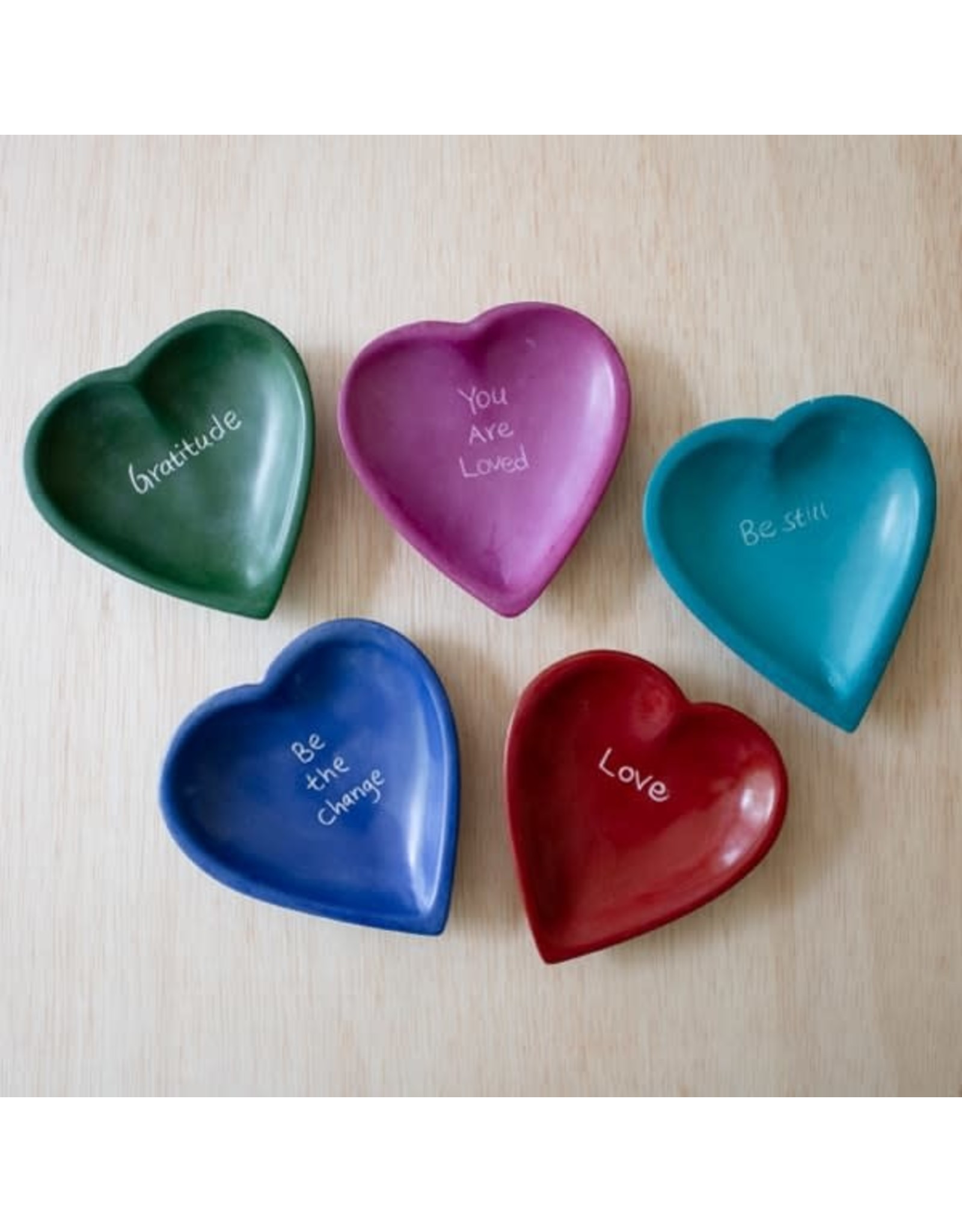 Trade roots Soapstone Heart Dishes, Kenya