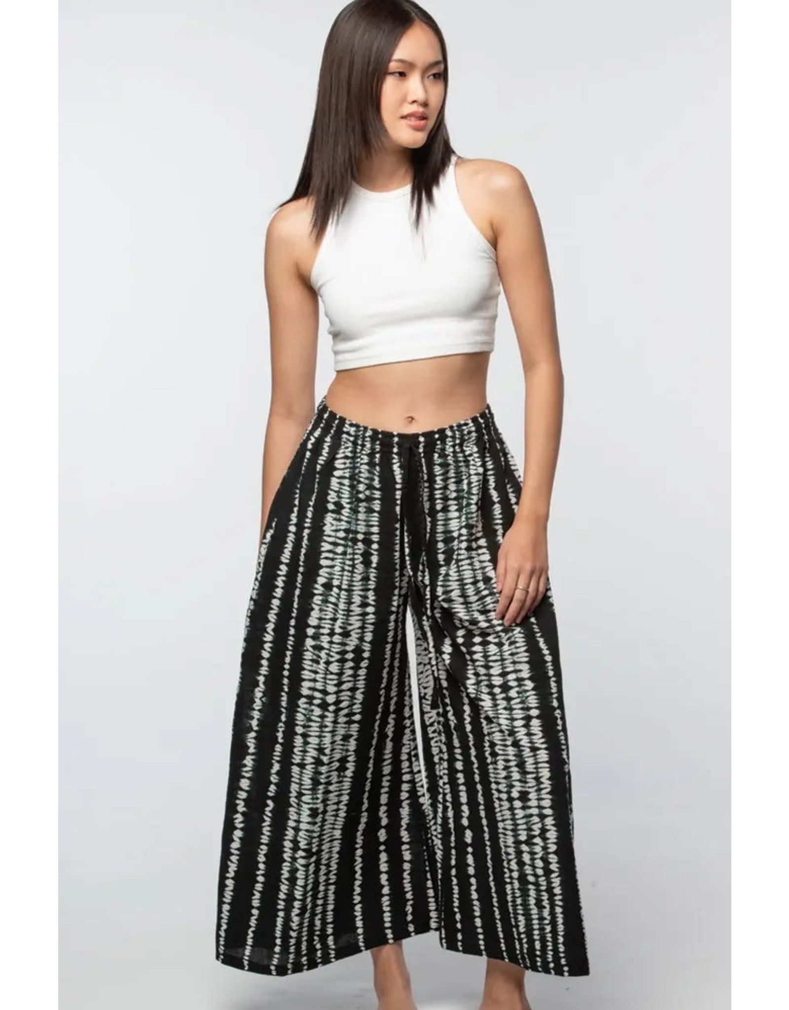 Trade roots Shibori Pants, Black, India