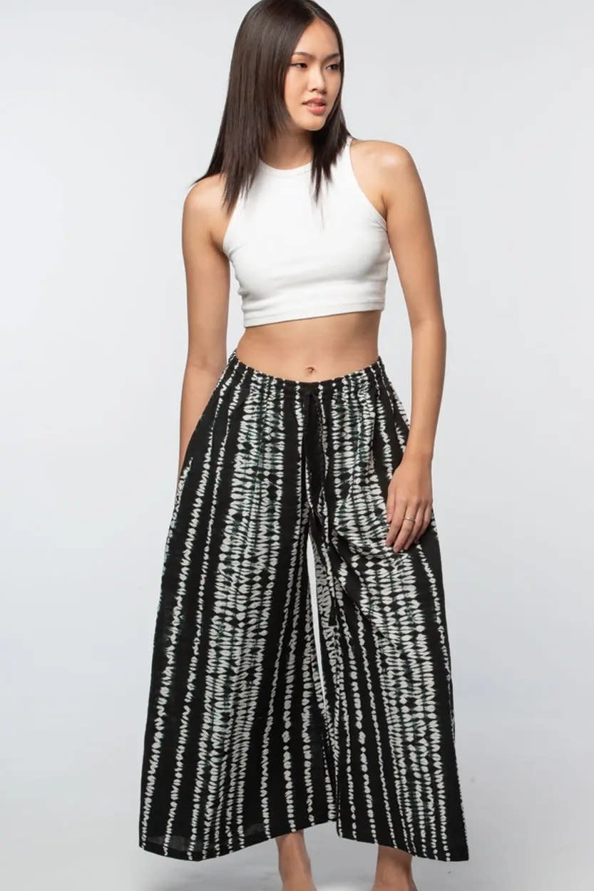 Shibori Pants, Black, India - Trade Roots