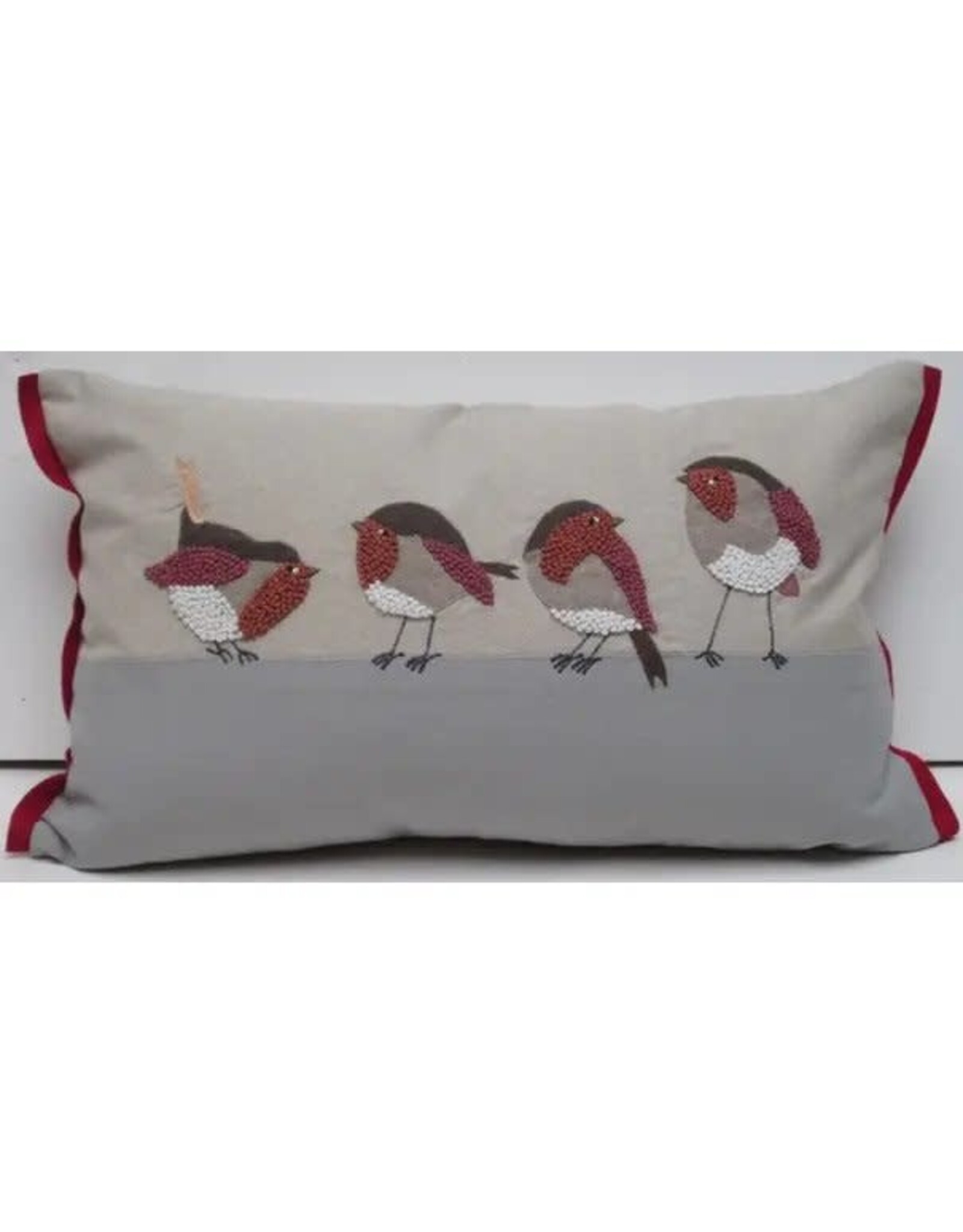 Trade roots Knotty Robbins Pillow, Applique, 12x20", India