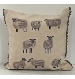 Trade roots Knotty Sheep Pillow, Applique, 16", India
