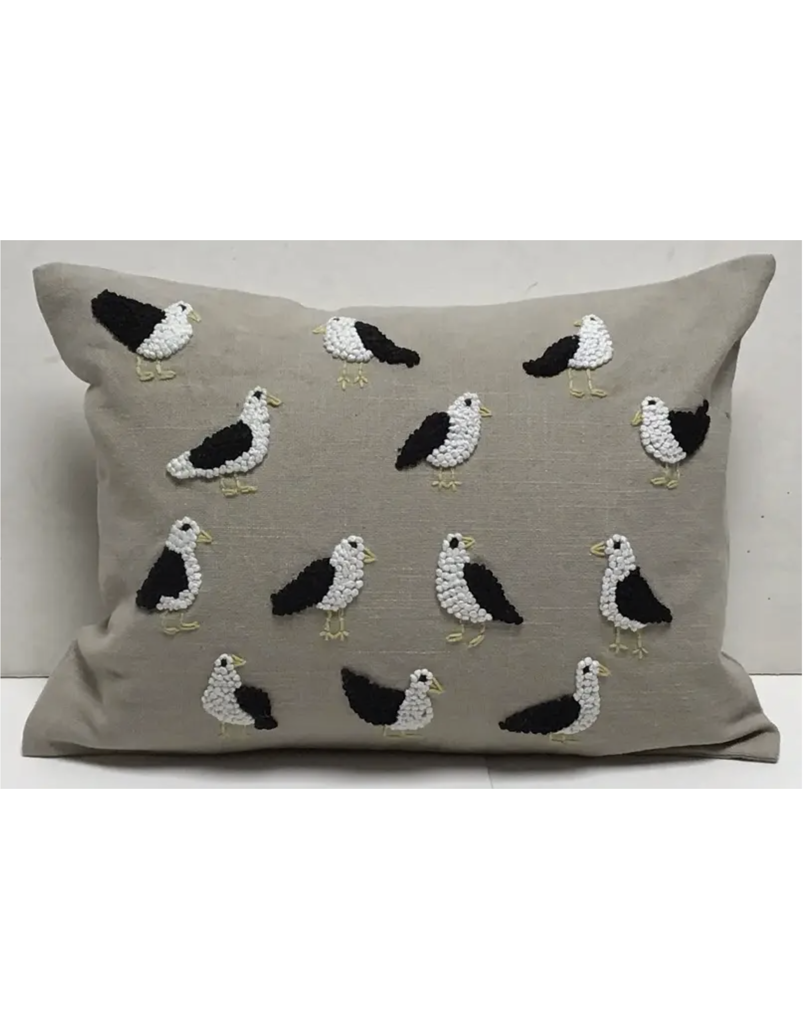Trade roots Sea Gulls Pillow, Applique, 16", India