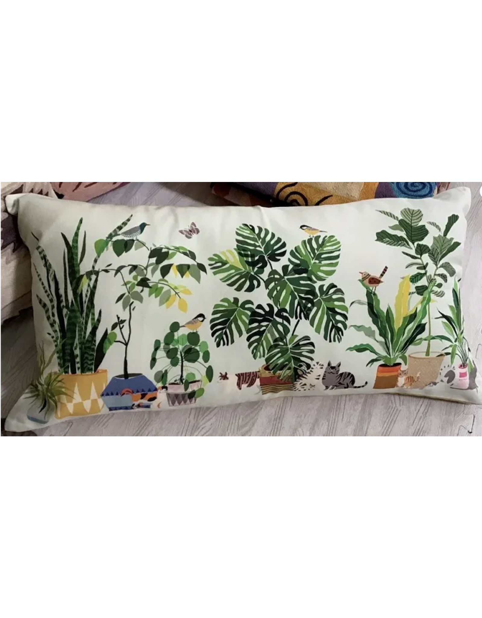 Trade roots Patio Garden Dawn Blue, Pillow, Applique, 16x32", India