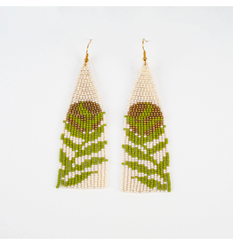 Trade roots Moonlit Frond Earrings, Guatemala