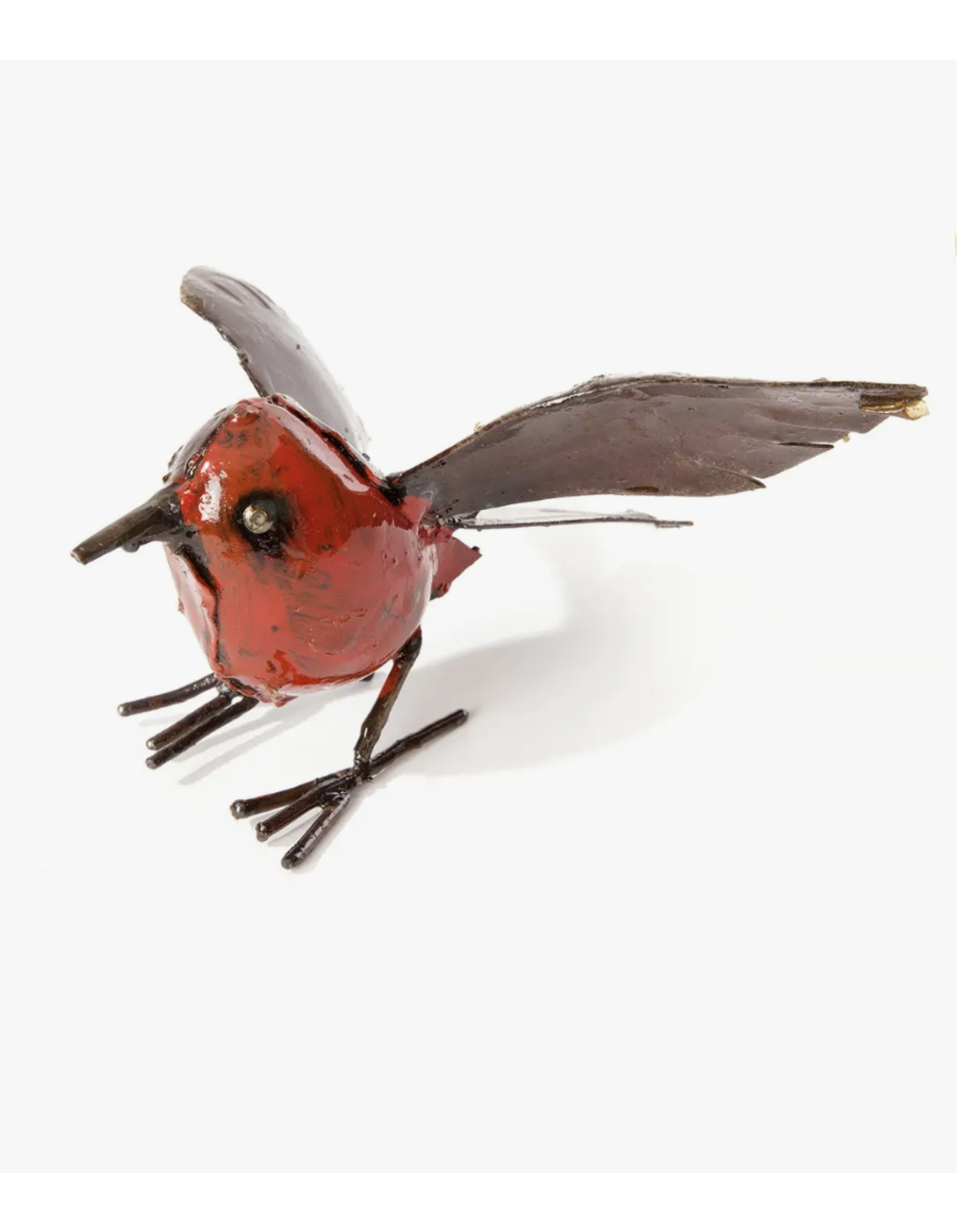 Recycled Metal Fluttering Bird Sculpture