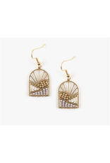 Trade roots Sunrise Brass and Bead Earrings, Rose Gold, Guatemala