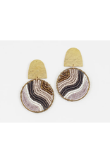 Trade roots Beaded and Brass Flow Post Earrings