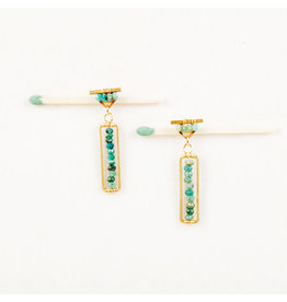 Trade roots Chrysocolla Rondell Post Earrings