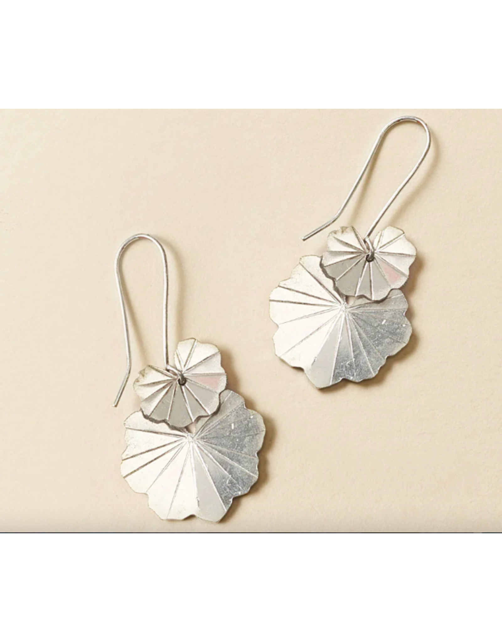 Trade roots Sayuri Silver Drop Dangle Earrings with Ginkgo Leaf, India