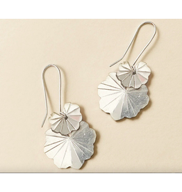 Trade roots Sayuri Silver Drop Dangle Earrings with Ginkgo Leaf, India