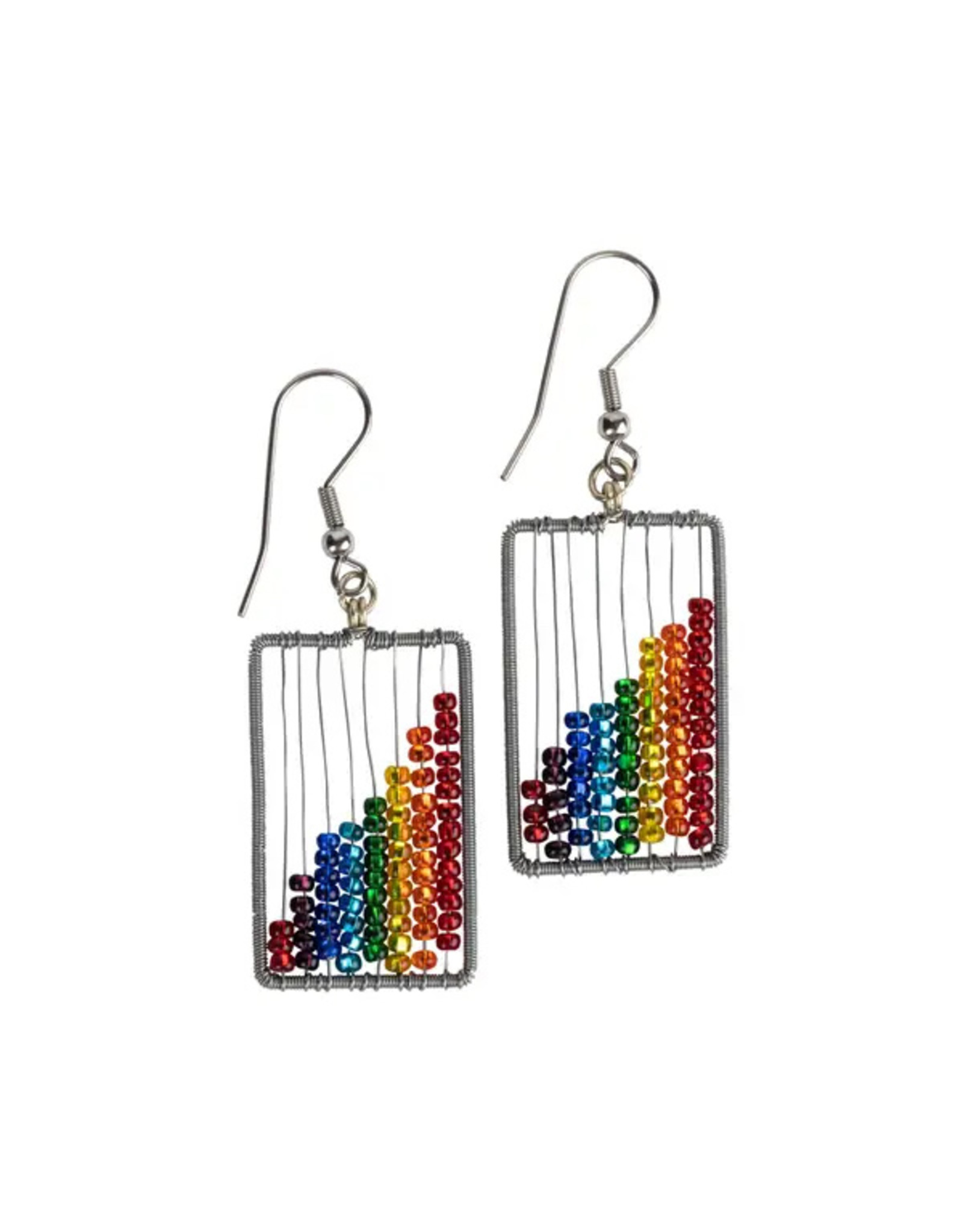 Trade roots Rainbow Abacus Earrings, Guatemala